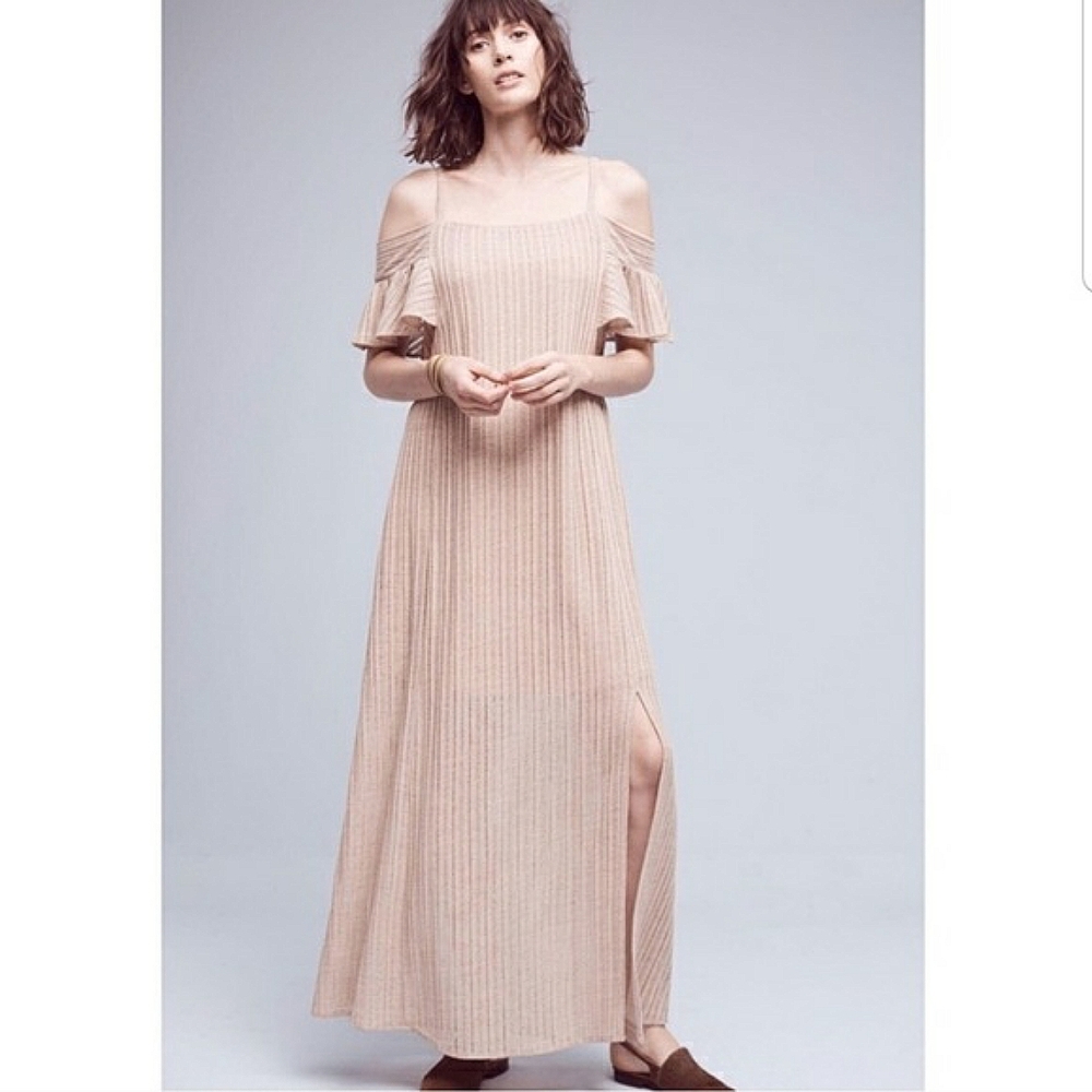 ANTHROPOLOGIE Moon River Cold Shoulder Knit Dress LARGE